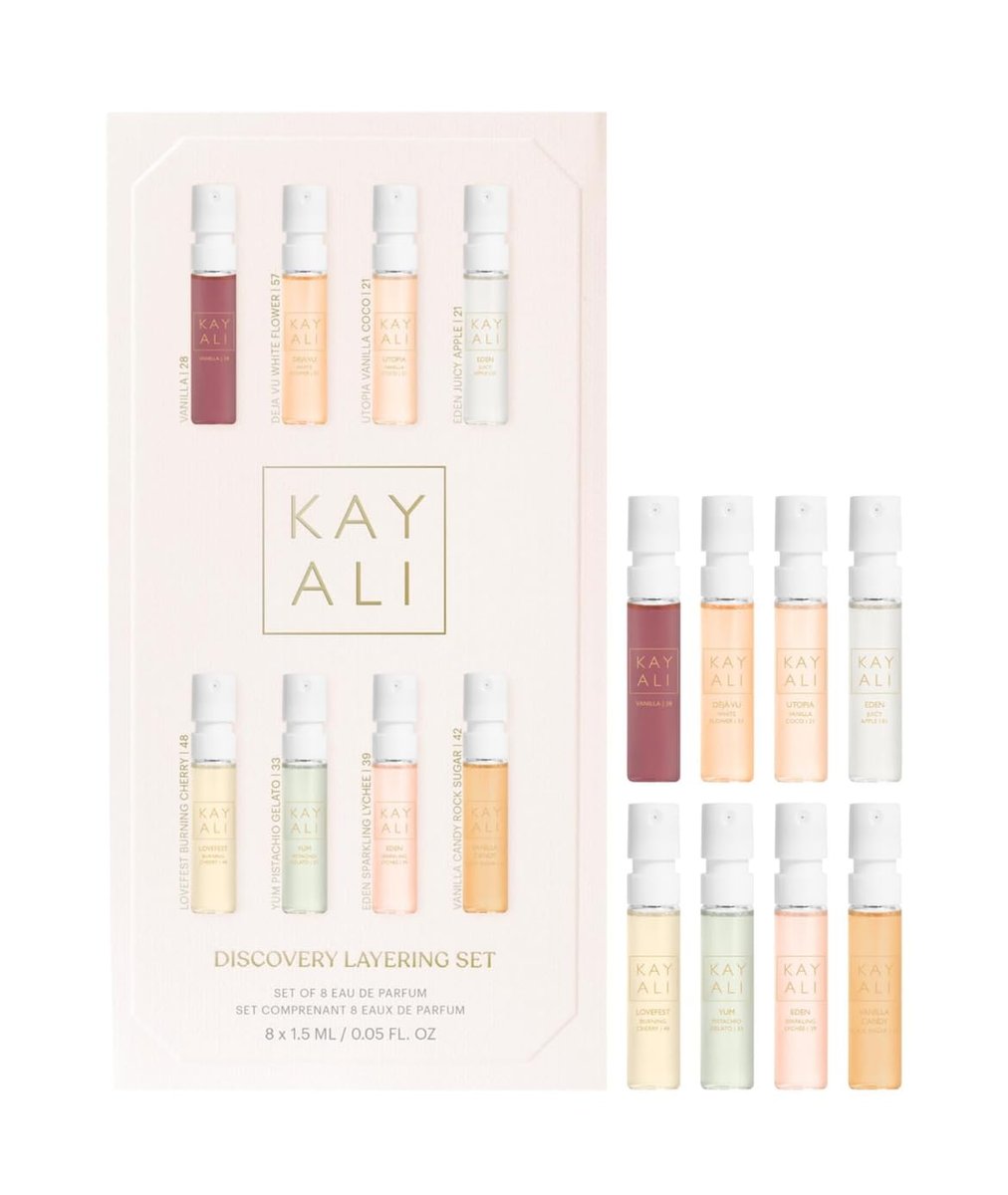 Huda KAYALI Beauty Discovery Perfume Layering Gift Set of 8 Eau De Parfum Samplers (8 x 1.5 mL) Avelisse