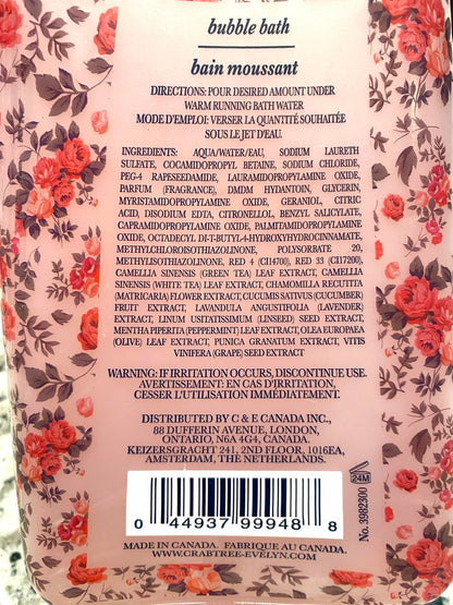 Crabtree & Evelyn Rosewater Bubble Bath & Shower Gel 21.9 oz Avelisse