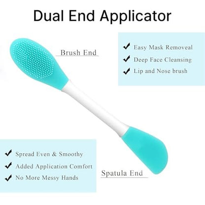 2-in-1 Silicone Facial Cleansing Brush – Exfoliate, Massage, Remove Blackheads, Deep Pore Cleansing & DIY Mask Applicator