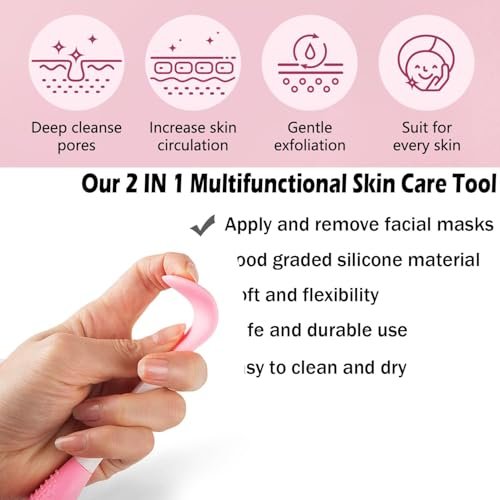2-in-1 Silicone Facial Cleansing Brush – Exfoliate, Massage, Remove Blackheads, Deep Pore Cleansing & DIY Mask Applicator - görsel 4