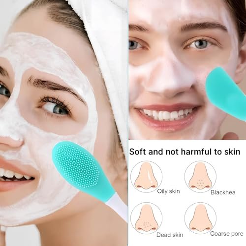 2-in-1 Silicone Facial Cleansing Brush – Exfoliate, Massage, Remove Blackheads, Deep Pore Cleansing & DIY Mask Applicator - görsel 6
