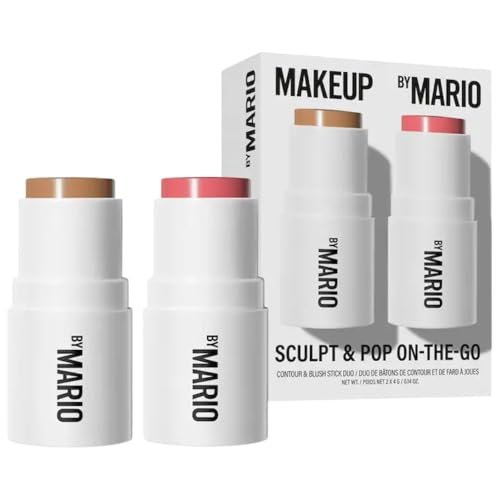 Makeup By Mario Sculpt & Pop On the Go Contour & Blush Stick Duo - Light Medium & Sweet Pink Avelisse