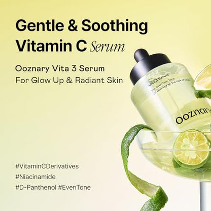 Ooznary Vita 3 Serum with Vitamin C Derivatives, Niacinamide, and Glutathione – Korean Skin Care for Uneven Skin Tone & Dull Skin, 1.69 fl.oz (50ml) Avelisse