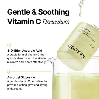 Ooznary Vita 3 Serum with Vitamin C Derivatives, Niacinamide, and Glutathione – Korean Skin Care for Uneven Skin Tone & Dull Skin, 1.69 fl.oz (50ml) Avelisse