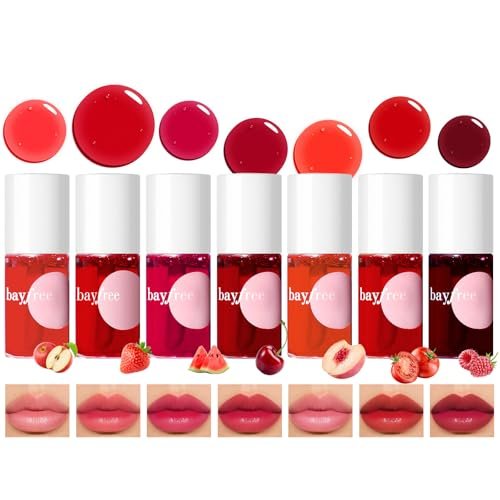 bayfree Lip Tint Stain Set - 7 PCS Long Lasting Waterproof Lip Stain, Lightweight Non-Sticky Transfer-Proof Matte Finish (Fruit Land) Avelisse