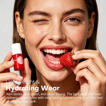 bayfree Lip Tint Stain Set - 7 PCS Long Lasting Waterproof Lip Stain, Lightweight Non-Sticky Transfer-Proof Matte Finish (Fruit Land) Avelisse