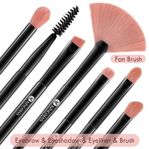 KINGMAS 10 Pieces Makeup Brushes Set – Premium Vegan & Cruelty-Free Face and Eye Brushes, Ultra-Soft Synthetic - görsel 10