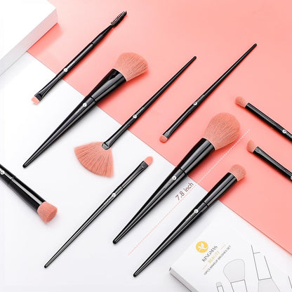 KINGMAS 10 Pieces Makeup Brushes Set – Premium Vegan & Cruelty-Free Face and Eye Brushes, Ultra-Soft Synthetic