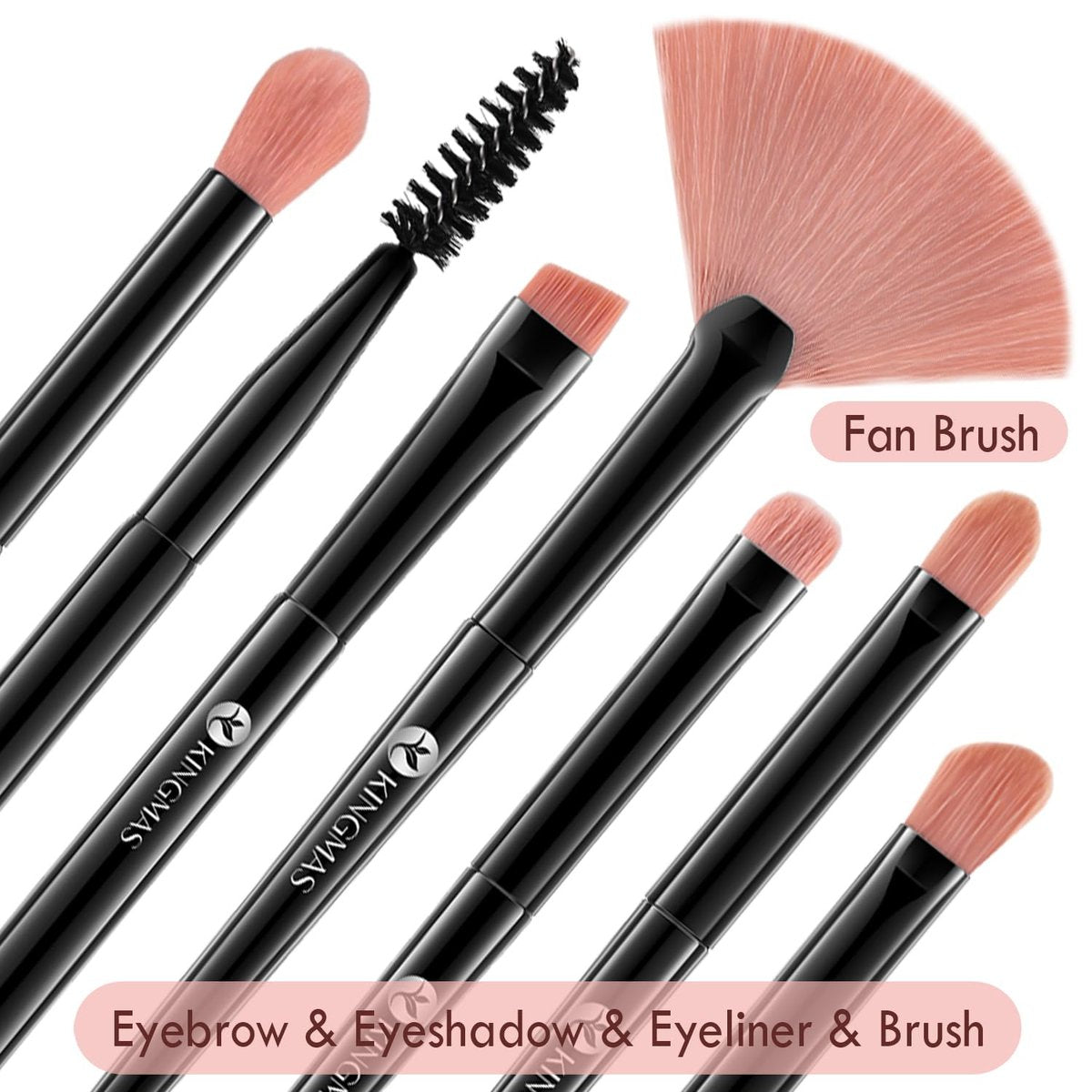 KINGMAS 10 Pieces Makeup Brushes Set – Premium Vegan & Cruelty-Free Face and Eye Brushes, Ultra-Soft Synthetic - görsel 9