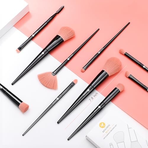 KINGMAS 10 Pieces Makeup Brushes Set – Premium Vegan & Cruelty-Free Face and Eye Brushes, Ultra-Soft Synthetic - görsel 6