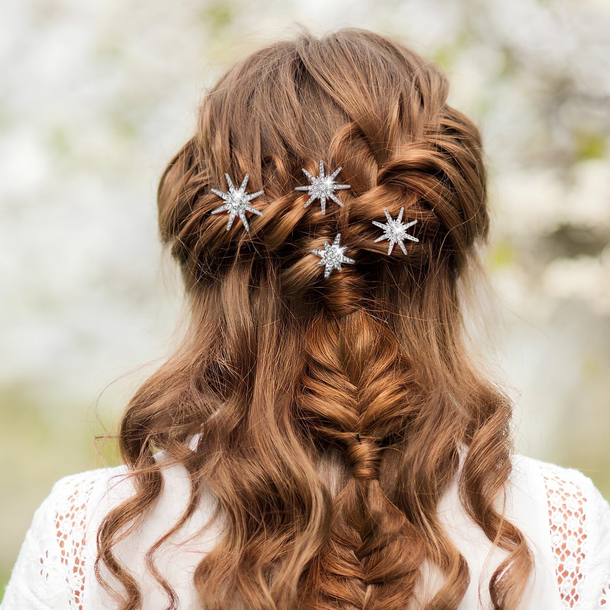 Beaupretty Rhinestone Hair Clips Silver - Sparkly Star Bobby Pins for Wedding Styling, 3.15 Inch - görsel 7