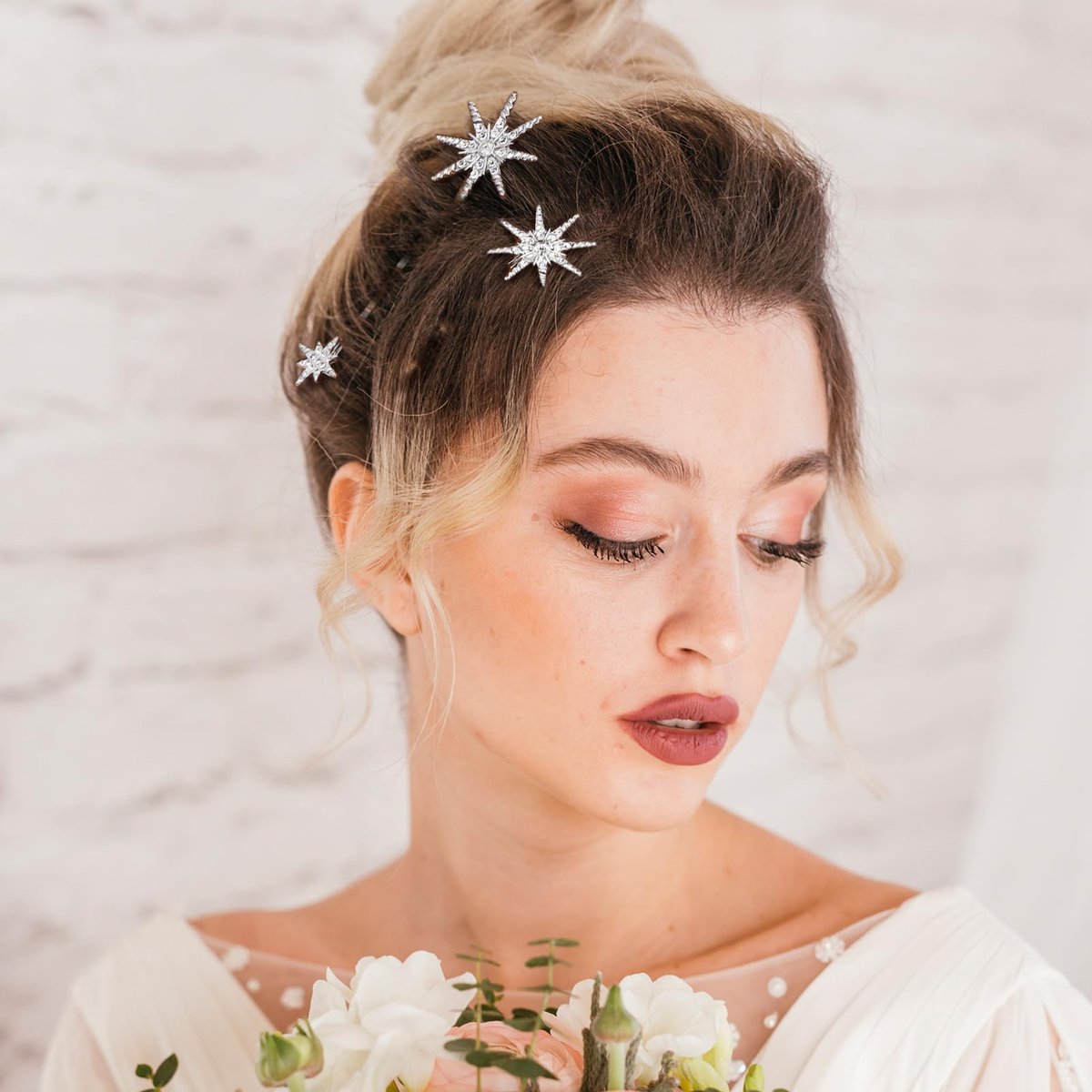 Beaupretty Rhinestone Hair Clips Silver - Sparkly Star Bobby Pins for Wedding Styling, 3.15 Inch - görsel 17