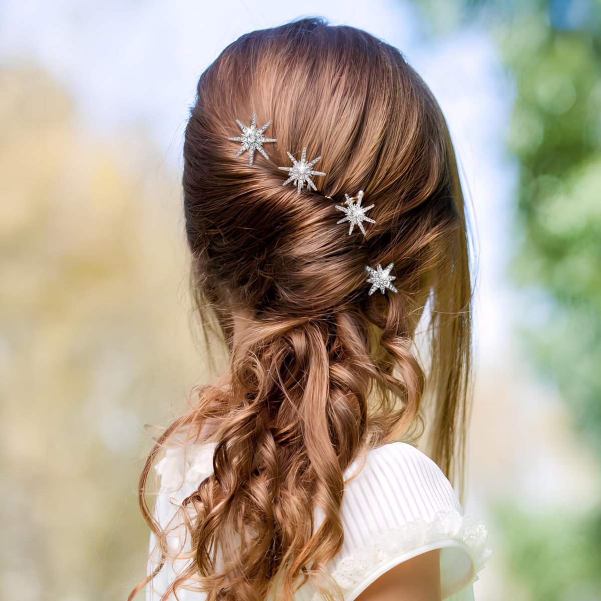 Beaupretty Rhinestone Hair Clips Silver - Sparkly Star Bobby Pins for Wedding Styling, 3.15 Inch - görsel 11