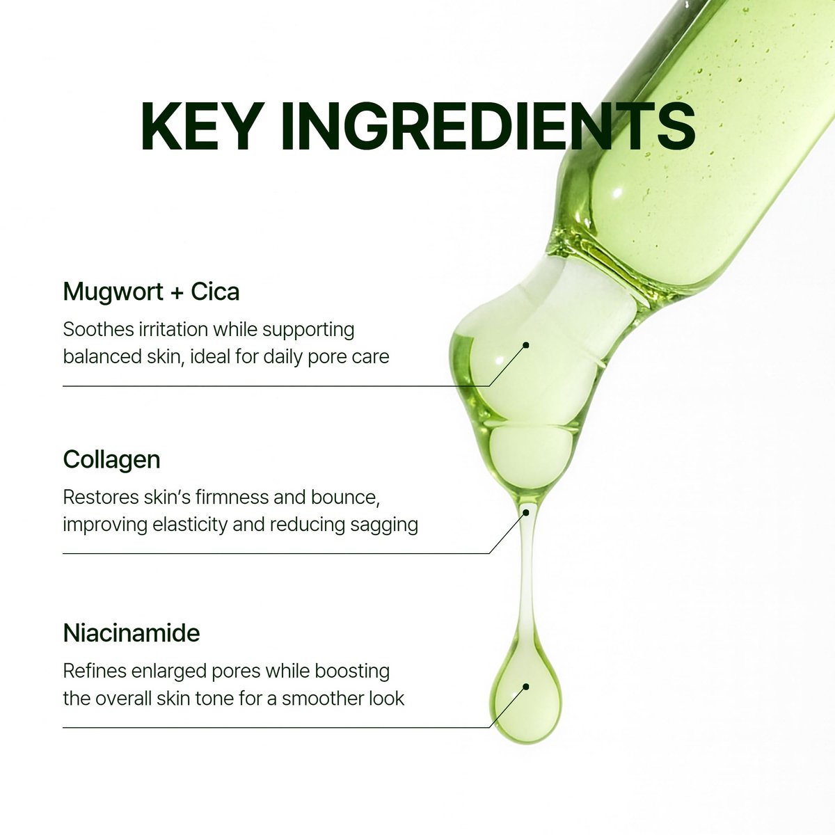 Orien Mugwort Collagen Pore Serum - 1.01 fl oz | Firming & Pore Minimizing Face Serum Avelisse