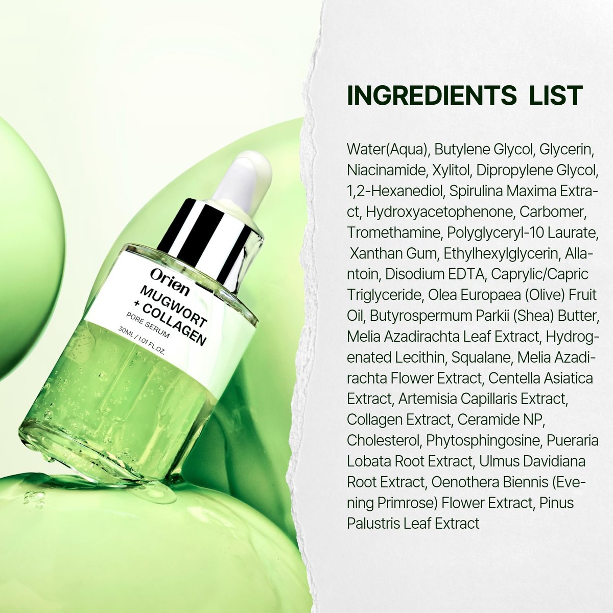 Orien Mugwort Collagen Pore Serum - 1.01 fl oz | Firming & Pore Minimizing Face Serum Avelisse