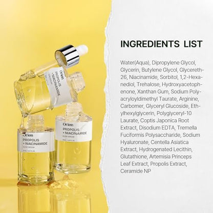 Orien Propolis Niacinamide Glow Serum – 1.01 fl.oz. Daily Brightening & Soothing Face Serum