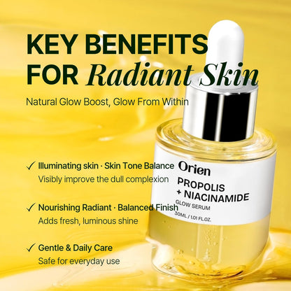 Orien Propolis Niacinamide Glow Serum – 1.01 fl.oz. Daily Brightening & Soothing Face Serum