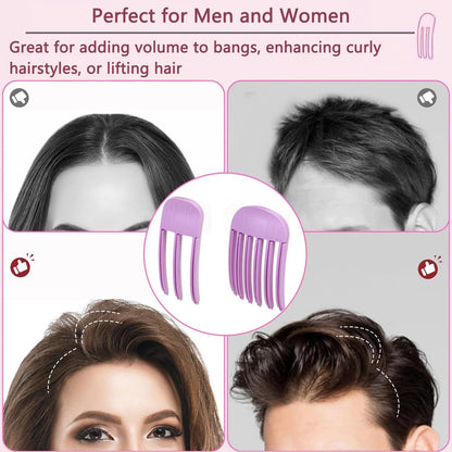 Hair Volume Clip 2 Pack for Fluffy Hairstyles – No-Crease Hair Volumizing Clip Comb, Root Lifting Volume Booster Tool for Full, High Crown Look, Ideal for Blow-Dry Styling for Men & Women