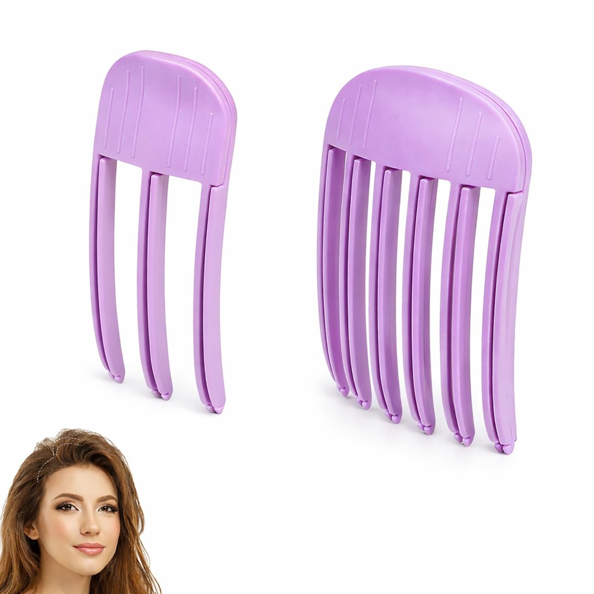 Hair Volume Clip 2 Pack for Fluffy Hairstyles – No-Crease Hair Volumizing Clip Comb, Root Lifting Volume Booster Tool for Full, High Crown Look, Ideal for Blow-Dry Styling for Men & Women - görsel 1
