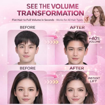 Hair Volume Clip 2 Pack for Fluffy Hairstyles – No-Crease Hair Volumizing Clip Comb, Root Lifting Volume Booster Tool for Full, High Crown Look, Ideal for Blow-Dry Styling for Men & Women
