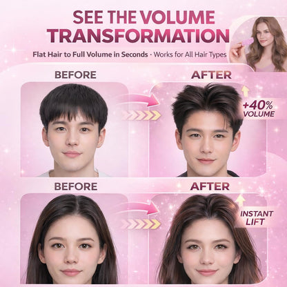 Hair Volume Clip 2 Pack for Fluffy Hairstyles – No-Crease Hair Volumizing Clip Comb, Root Lifting Volume Booster Tool for Full, High Crown Look, Ideal for Blow-Dry Styling for Men & Women