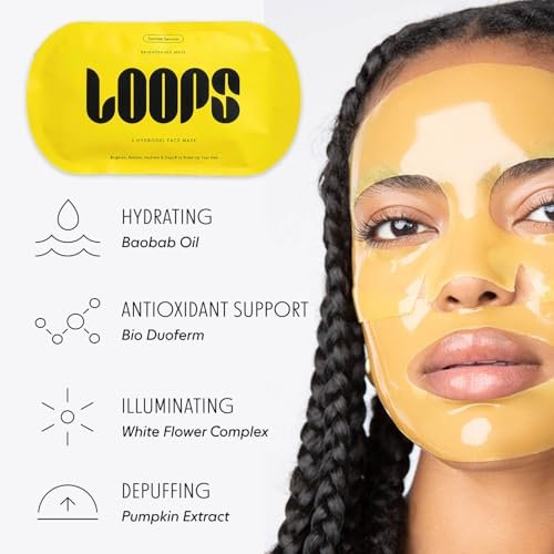 LOOPS Glow Gang Korean Face Mask Set – Weekly Reset, Double Take & Sunrise Service – Hydrating & Pore Refining for Sensitive Skin (3-Pack) Avelisse