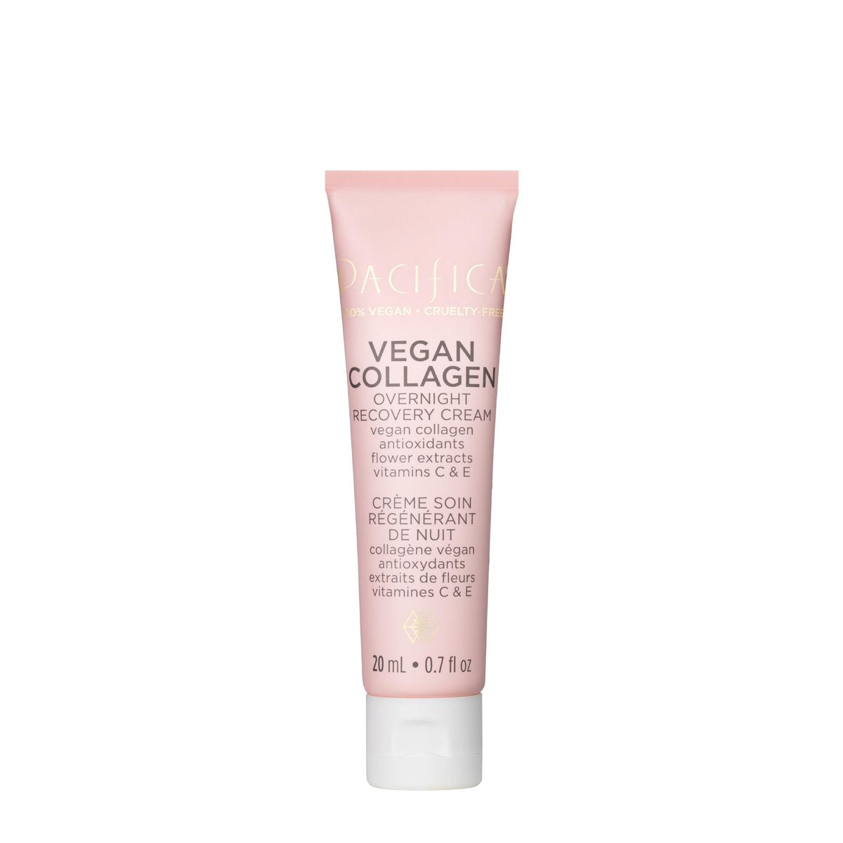 Pacifica Vegan Collagen Mini Overnight Recovery Cream - Revives & Hydrates Skin, All Skin Types, Vegan & Cruelty-Free, 0.7 Fl Oz - görsel 1