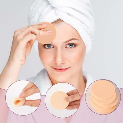 12 Pack Round Makeup Sponges - Skin Color Foundation Sponges for Flawless Application