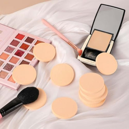 12 Pack Round Makeup Sponges - Skin Color Foundation Sponges for Flawless Application