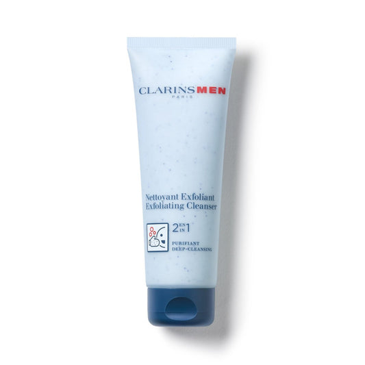ClarinsMen Exfoliator Cleanser – Exfoliating Face Wash for Men with Salicylic Acid, Deeply Cleanses Impurities & Clogged Pores, All Skin Types, 4.4 oz