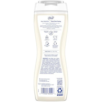 Dial Healthy Hydration Body Wash, Coconut Milk + Vitamin E, 16 fl oz (Pack of 4) - Gentle & Moisturizing Avelisse