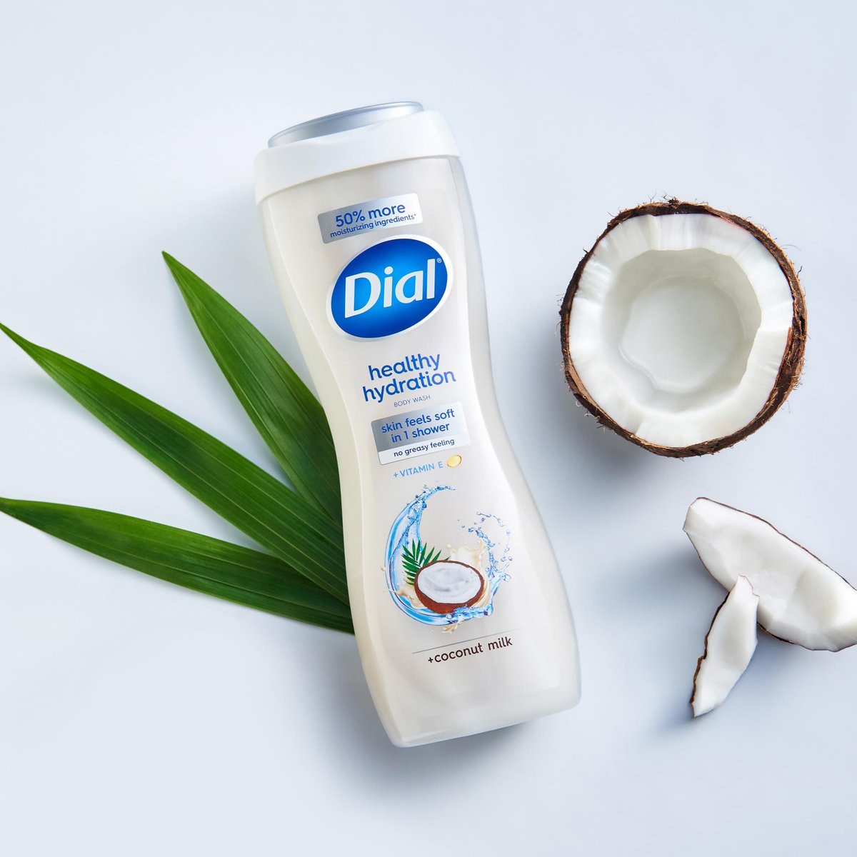 Dial Healthy Hydration Body Wash, Coconut Milk + Vitamin E, 16 fl oz (Pack of 4) - Gentle & Moisturizing Avelisse