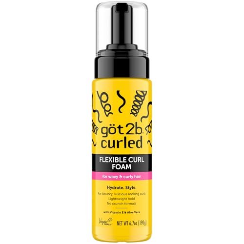 Got2B Curled Flexible Curl Foam - 6.7 Fl Oz - Frizz Control & Heat Protection Mousse for Wavy & Curly Hair - Lightweight Hold with Aloe Vera & Vitamin E - görsel 2