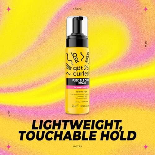 Got2B Curled Flexible Curl Foam - 6.7 Fl Oz - Frizz Control & Heat Protection Mousse for Wavy & Curly Hair - Lightweight Hold with Aloe Vera & Vitamin E - görsel 6