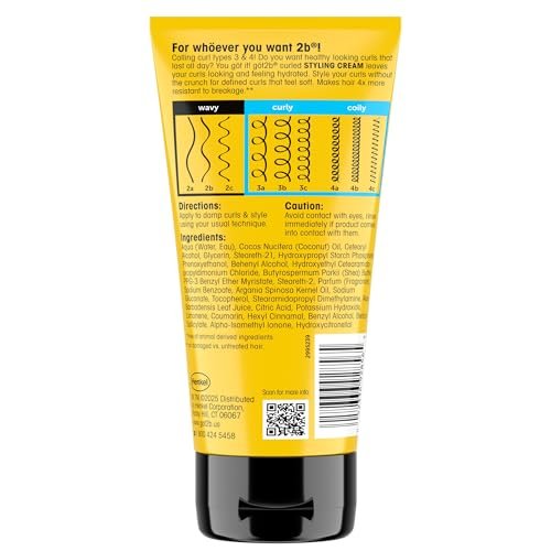 Got2B Curled Styling Cream – Curl Defining & Moisturizing Hair Cream for Coily & Curly Hair, Frizz Control, Soft Feel, Type 3-4 Curls, with Vitamin E, Aloe Vera & Argan Oil, 6 Fl Oz - görsel 11