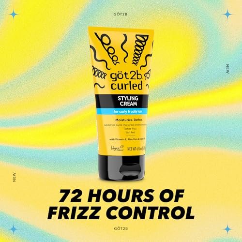 Got2B Curled Styling Cream – Curl Defining & Moisturizing Hair Cream for Coily & Curly Hair, Frizz Control, Soft Feel, Type 3-4 Curls, with Vitamin E, Aloe Vera & Argan Oil, 6 Fl Oz - görsel 5