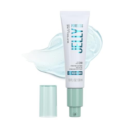 Maybelline Poreless Jelly Primer - Hydrating, Blurring Makeup Primer with 2% Niacinamide for Up to 24HR Wear - Clear, 1 Fl Oz - görsel 2