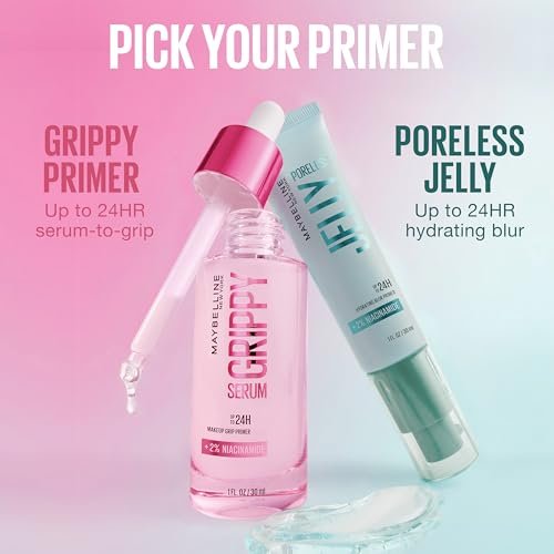 Maybelline Poreless Jelly Primer - Hydrating, Blurring Makeup Primer with 2% Niacinamide for Up to 24HR Wear - Clear, 1 Fl Oz - görsel 14