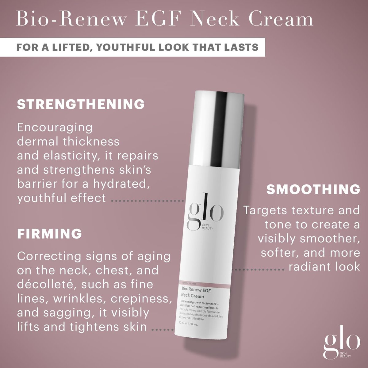 Glo Skin Beauty Bio-Renew EGF Neck Cream – Firming & Anti-Aging Treatment for Neck and Décolleté - görsel 3