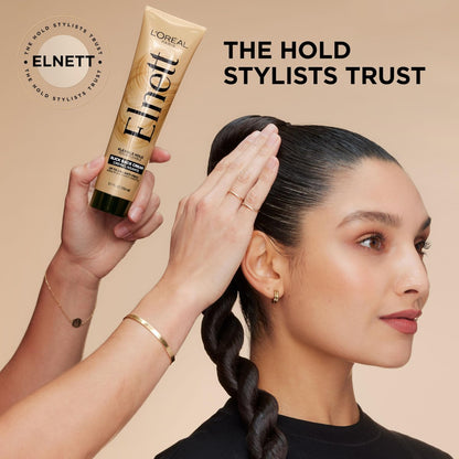 L'Oreal Paris Elnett Slick Back Styling Cream - Anti-Frizz Hair Cream for Flexible Hold, Frizz Control, Polished Shine and Slick Finish, 5.1 Fl Oz