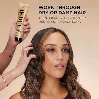 L'Oreal Paris Elnett Slick Back Styling Cream - Anti-Frizz Hair Cream for Flexible Hold, Frizz Control, Polished Shine and Slick Finish, 5.1 Fl Oz