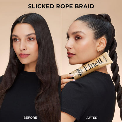 L'Oreal Paris Elnett Slick Back Styling Cream - Anti-Frizz Hair Cream for Flexible Hold, Frizz Control, Polished Shine and Slick Finish, 5.1 Fl Oz