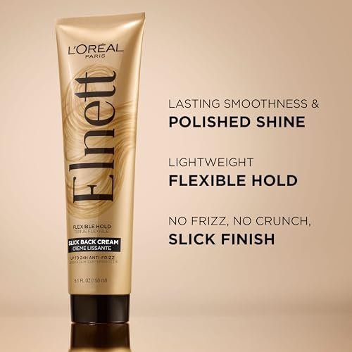 L'Oreal Paris Elnett Slick Back Styling Cream - Anti-Frizz Hair Cream for Flexible Hold, Frizz Control, Polished Shine and Slick Finish, 5.1 Fl Oz - görsel 3