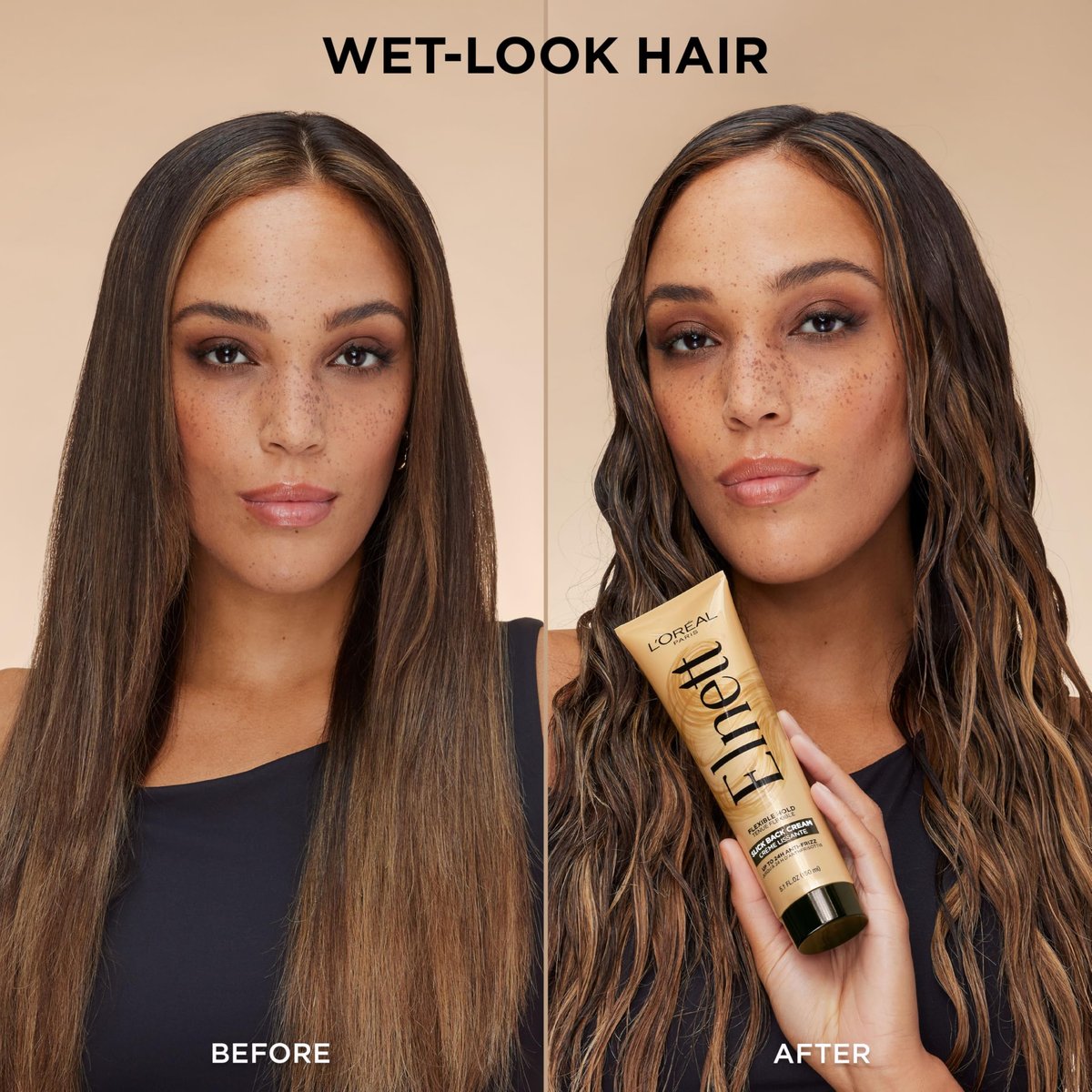 L'Oreal Paris Elnett Slick Back Styling Cream - Anti-Frizz Hair Cream for Flexible Hold, Frizz Control, Polished Shine and Slick Finish, 5.1 Fl Oz - görsel 16