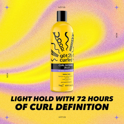 Got2B Curled Curl Defining Jelly - 15 Fl Oz Curl Gel with 72-Hour Frizz Control, Light Hold, Vegan Formula with Vitamin E and Argan Oil for Wavy, Curly & Coily Hair