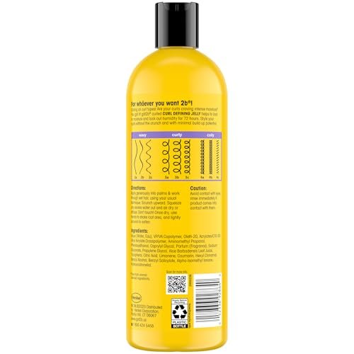 Got2B Curled Curl Defining Jelly - 15 Fl Oz Curl Gel with 72-Hour Frizz Control, Light Hold, Vegan Formula with Vitamin E and Argan Oil for Wavy, Curly & Coily Hair - görsel 12