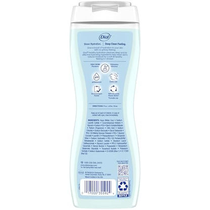 Dial Body Wash Healthy Hydration with Hyaluronic Acid & Vitamin E, 16 fl oz (Pack of 4) - Gentle Moisturizing Body Wash for Soft Skin Avelisse