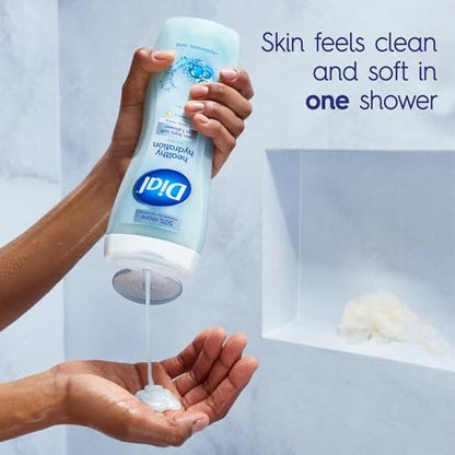 Dial Body Wash Healthy Hydration with Hyaluronic Acid & Vitamin E, 16 fl oz (Pack of 4) - Gentle Moisturizing Body Wash for Soft Skin Avelisse