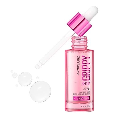 Maybelline Grippy Serum Primer – Hydrating Makeup Primer with 2% Niacinamide for Up to 24HR Wear, Clear, 1 Fl Oz - görsel 2