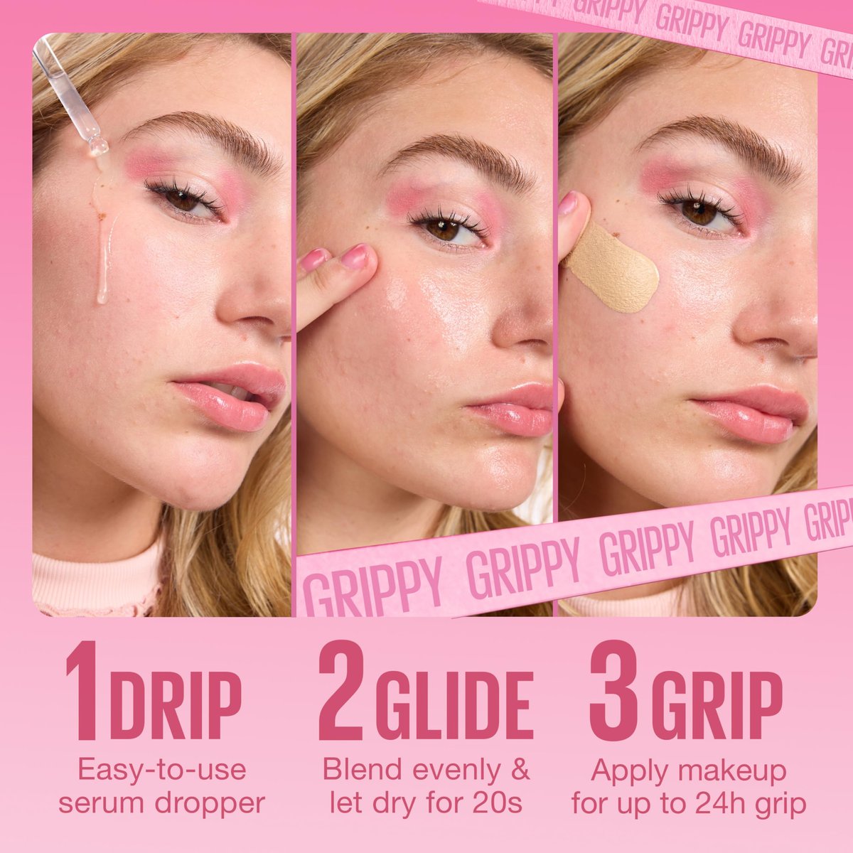 Maybelline Grippy Serum Primer – Hydrating Makeup Primer with 2% Niacinamide for Up to 24HR Wear, Clear, 1 Fl Oz - görsel 7